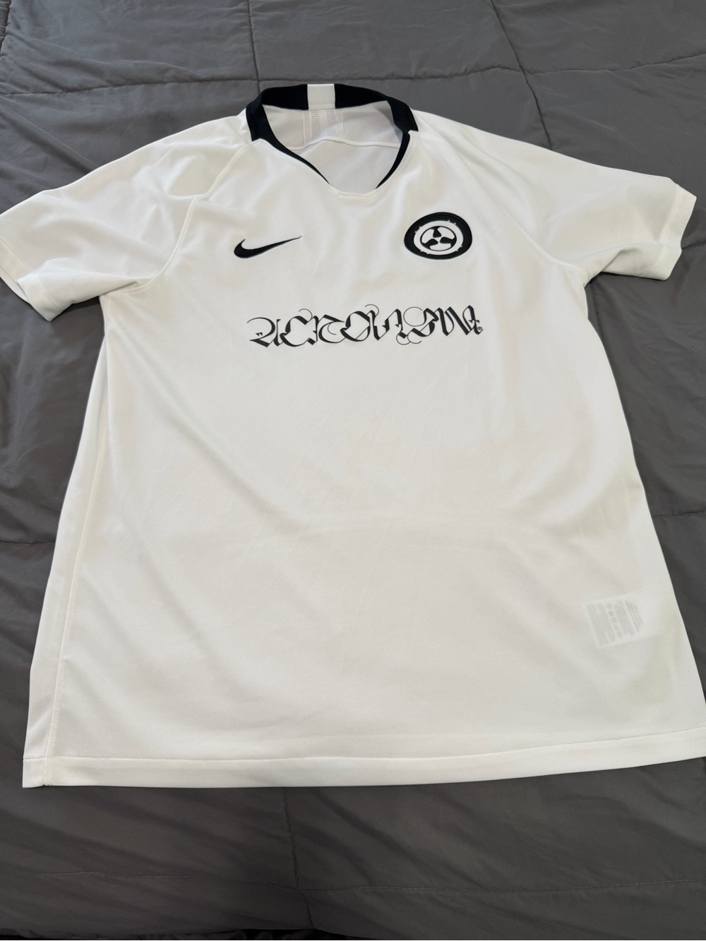 Nike Acronym White and Black Short-Sleeve Soccer Jersey
